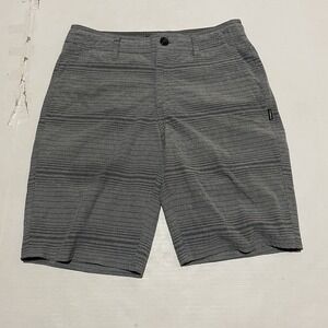 O'Neill Hybrid Mens Board Shorts Size 28 X 10 Gray Striped Swimming Trunks
